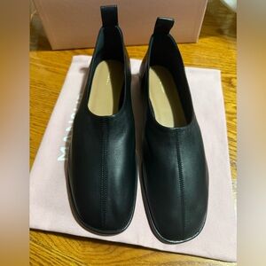 Mansur Gavriel Glove Slip on Black Leather Loafers